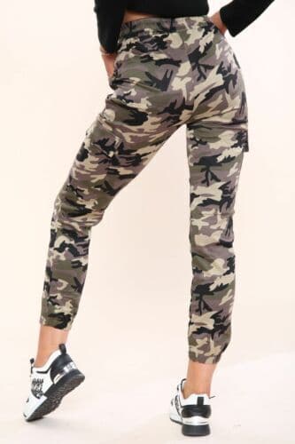 Ladies Women's Army Print Cargo Trousers Camouflage Combat Miltary Pants Joggers - Remzs Fashion