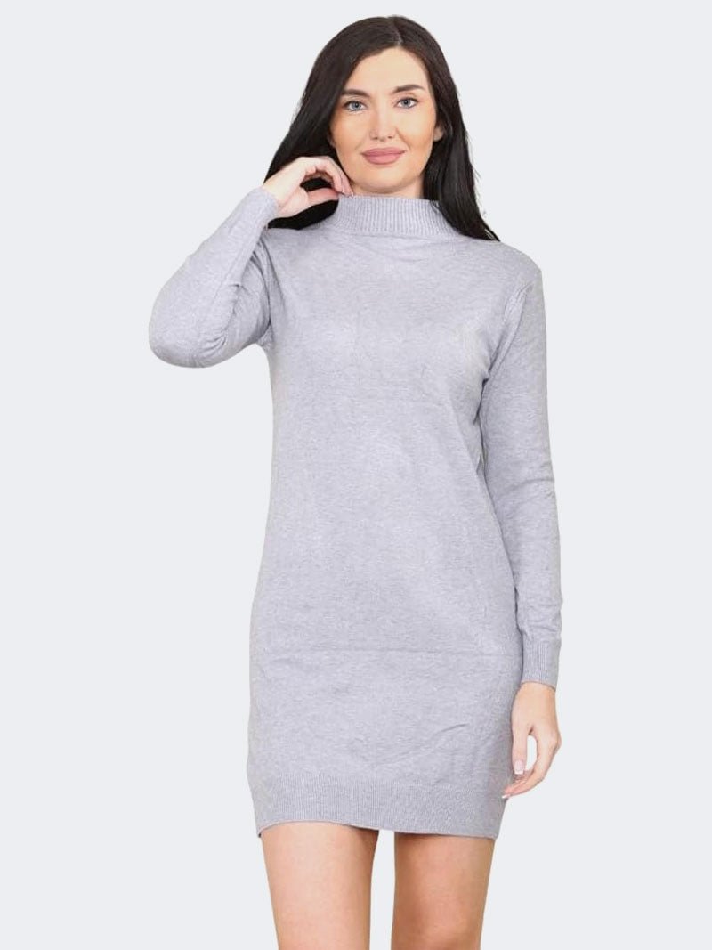 Women Turtleneck Knitted Bodycon Partywear Dress - Remzs Fashion