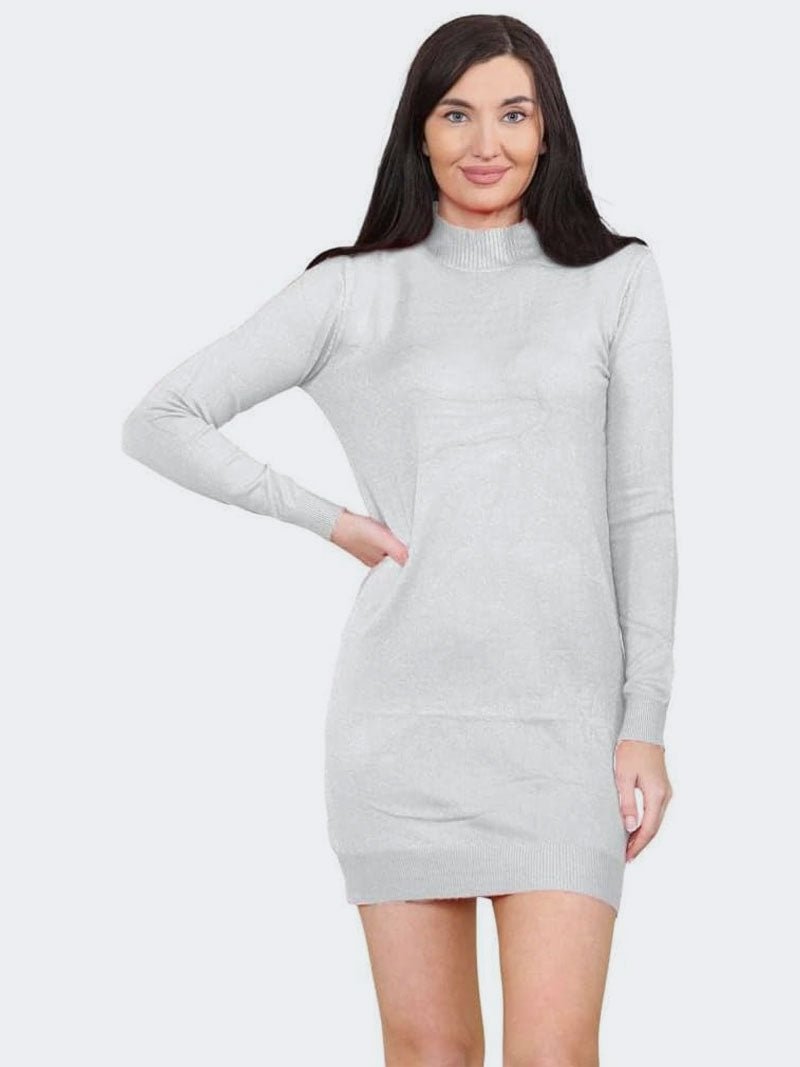 Women Turtleneck Knitted Bodycon Partywear Dress - Remzs Fashion