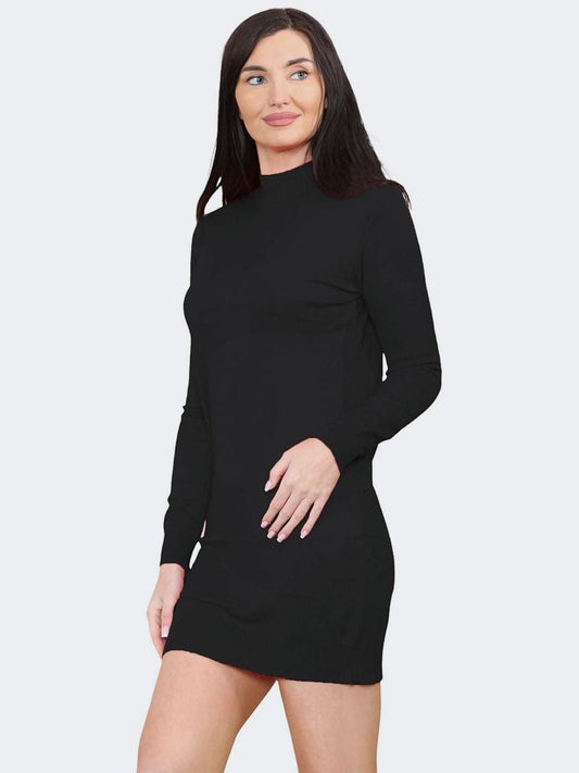 Women Turtleneck Knitted Bodycon Partywear Dress - Remzs Fashion
