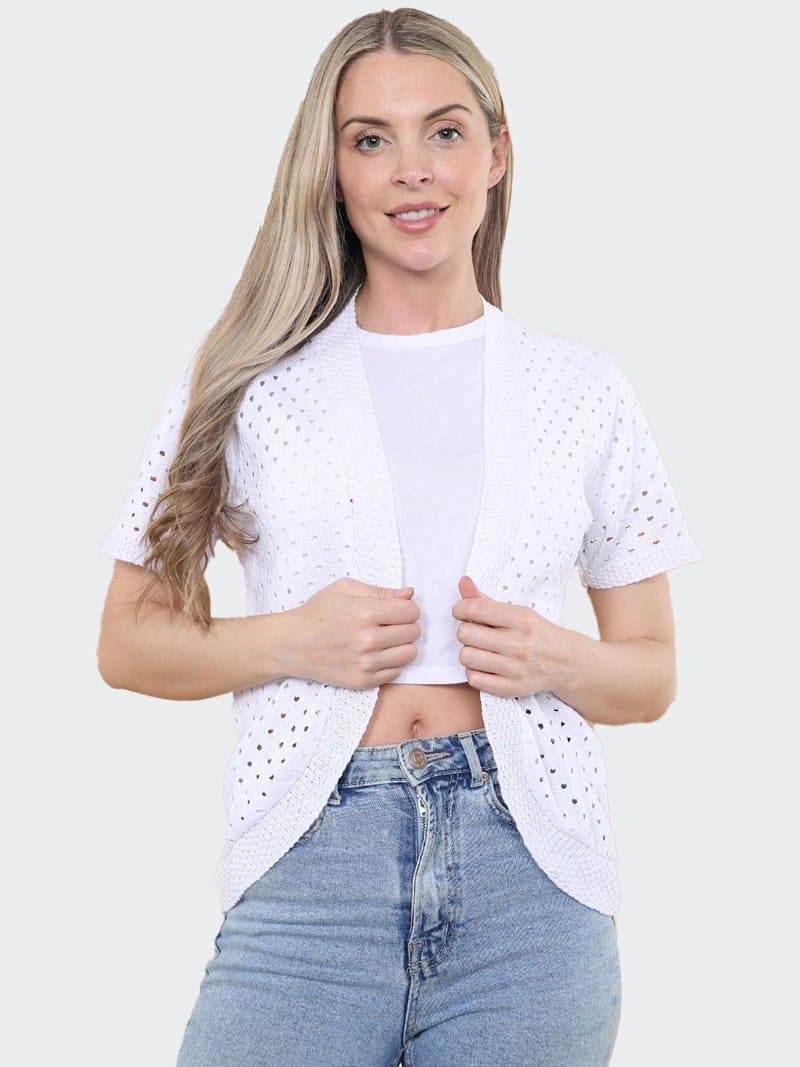 Womens Knitted Open Cardigan Shrug Top - Remzs Fashion